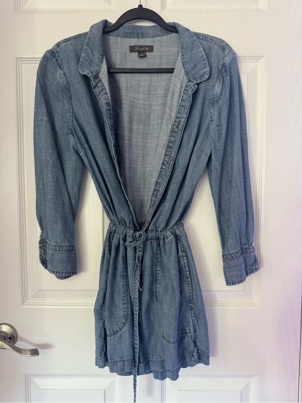 Level 99 Light Blue Denim Shirt Dress